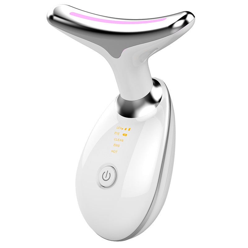 VELORA ContourLift thermal microcurrent neck and jawline massager in white